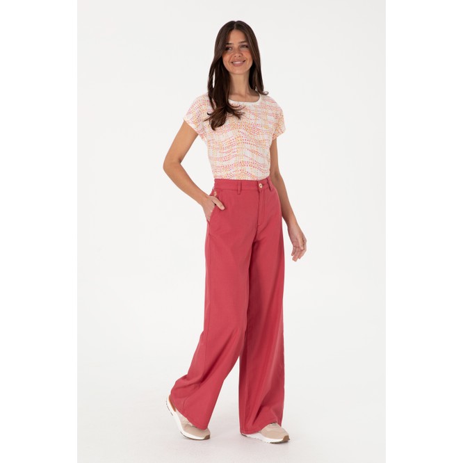 U.S. Polo Assn. Kadın Vişne Kanvas Loose Fit Pantolon 50309122-VR223