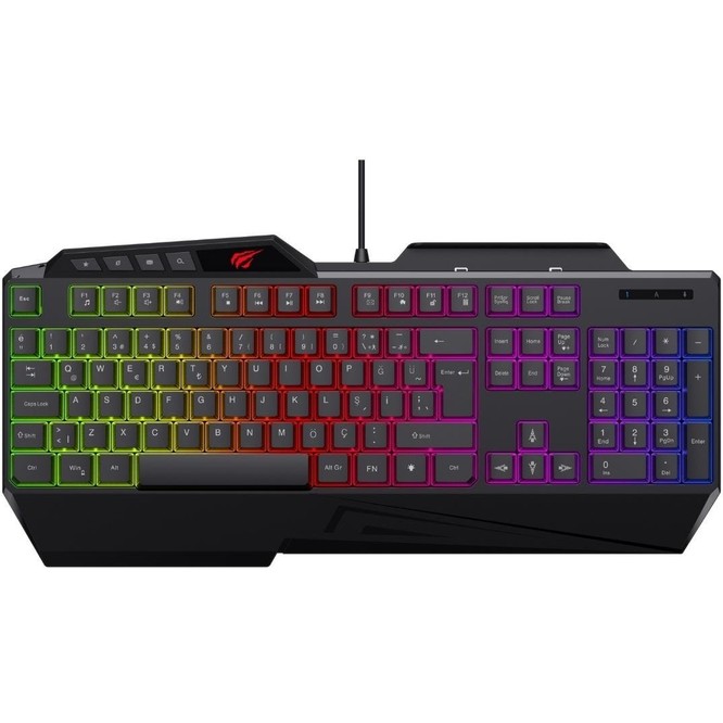 Havit Gamenote KB488L Rainbow Aydınlatmalı Oyuncu Klavyesi - Telefon Tutuculu - Türkçe Q