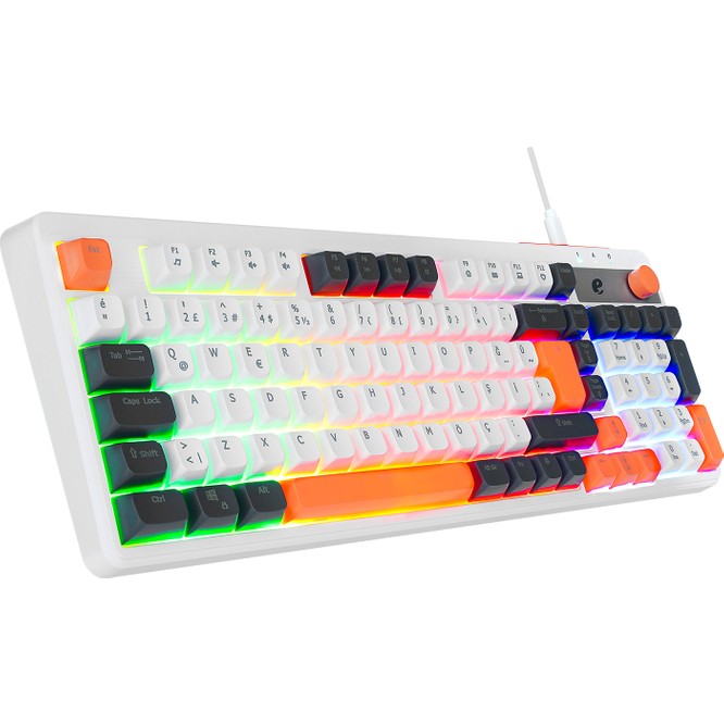 Acer eMachines EAK860 Beyaz USB Rainbow Aydınlatmalı Q Standart Kompakt Klavye
