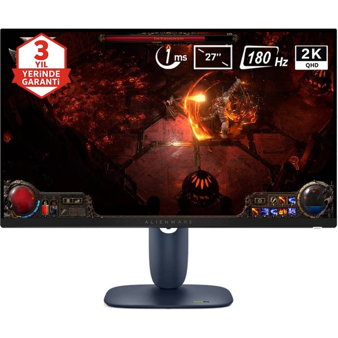 Dell Alienware AW2725DM 27 inç 180Hz 1ms 2K QHD Adaptive Sync Fast IPS Pivot Gaming Monitör – 3 Yıl Yerinde Servis Garantisi