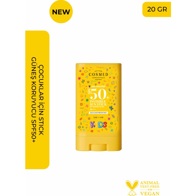 Cosmed Kids SPF50+ Çocuk Güneş Koruyucu Stick 20 G / Sun Essential Invisible Sun Stick