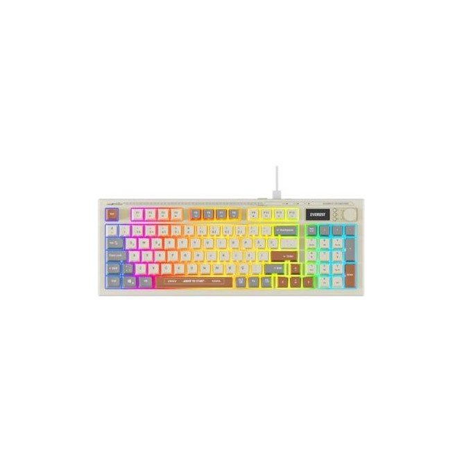 Everest Kb-79 Sılent Pro Gri-Gri Mavi-Kahve Sessiz Rgb Q Membrane Oyuncu Klavyesi