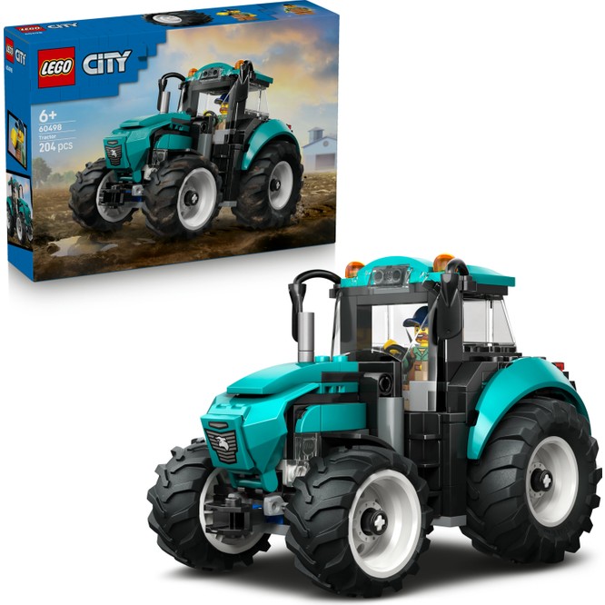 LEGO® City Traktör 60498 – 6 Yaş ve Üzeri Çocuklar için Çiftçi Minifigürü İçeren Yaratıcı Oyuncak Yapım Seti (204 Parça)