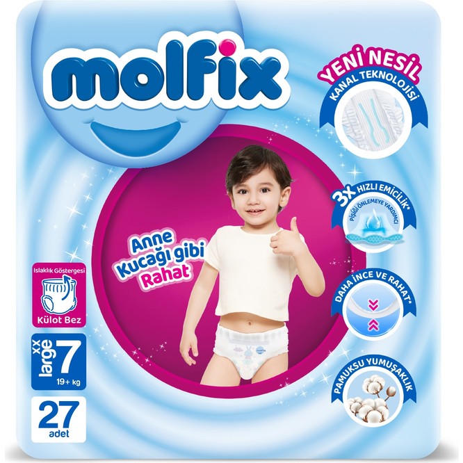 Molfix Külot Bebek Bezi 7 Beden XX Large Fırsat Paketi 27 Adet