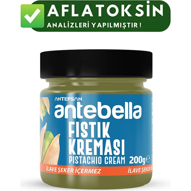 Antebella Antep Fıstık Kreması 200 gr (İLAVE ŞEKER İÇERMEZ)