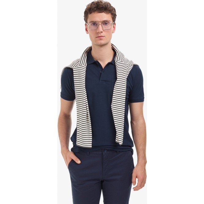 Pierre Cardin Erkek Lacivert Regular Fit %100 Pamuk Cepli Kıvrılmaz Düğmeli Polo Yaka Basic Tişört 50325290-VR033
