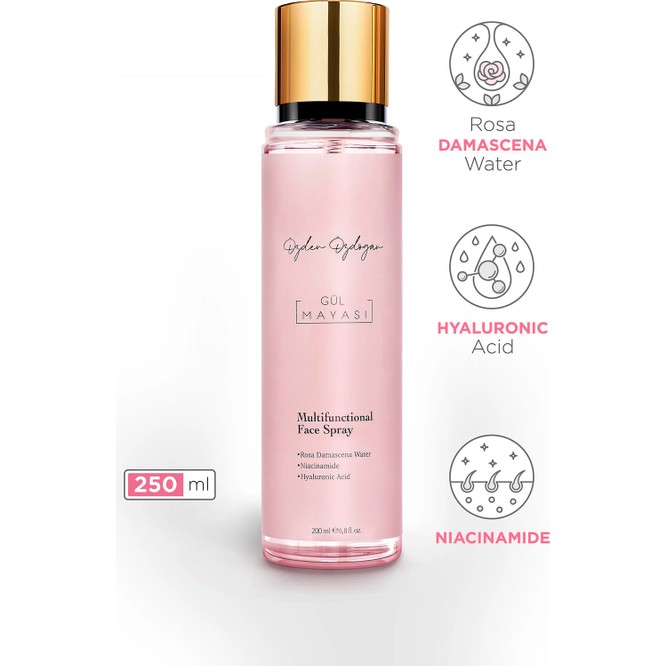 Özden Özdoğan Aydınlatıcı Sprey Tonik - Tüm Cilt Tipleri İçin Niacinamide ve Gül Mayası, 200 ml