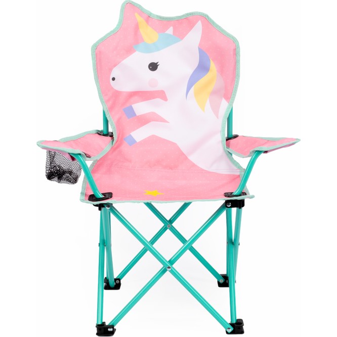 Uniqamp ® Coco™ Unicorn Temalı Katlanır Çocuk Kamp Sandalyesi Pembe Renkli Fonksiyonel Tasarım