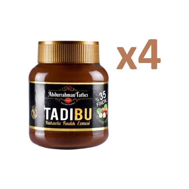 Abdurrahman Tatlıcı Kakaolu Fındık Ezmesi 330 gr 4'lü Glutensiz ve Sağlıklı Atıştırmalık