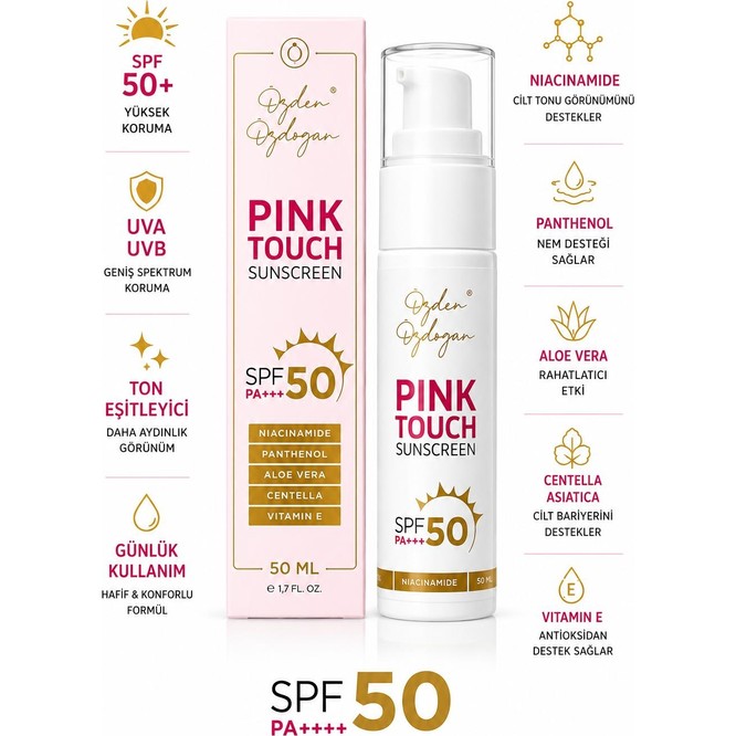 Özden Özdoğan Pink Touch Güneş Kremi SPF 50+ Tüm Cilt Tipleri İçin Korumalı 50 ml