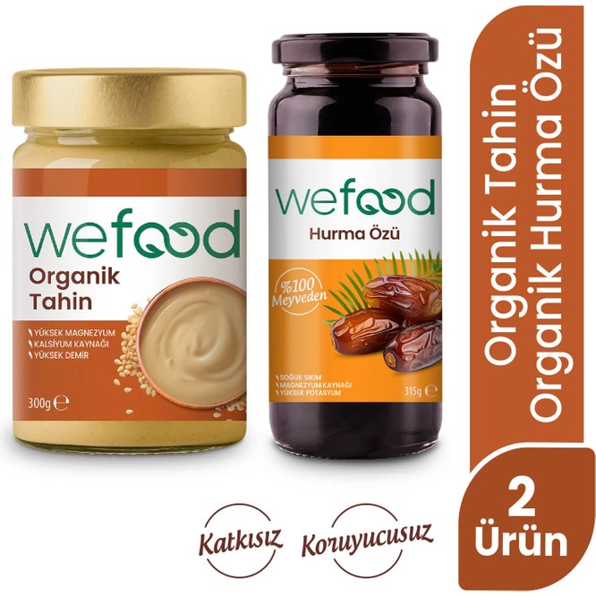 Wefood Organik Tahin 300 gr + Wefood Hurma Özü 315 gr 8683347032655