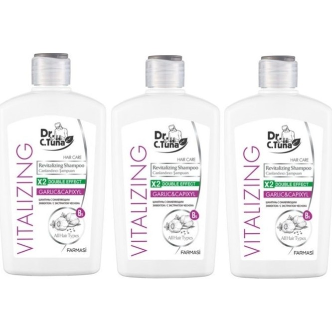 Farmasi Dr. C. Tuna Vitalizing Sarımsaklı Şampuan 500 ml 3'lü