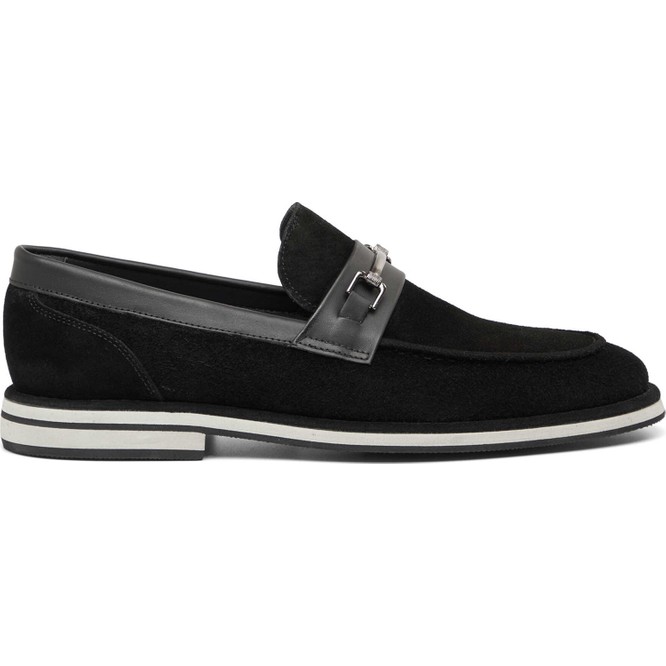 Tergan Siyah Hakiki Süet Deri Erkek Loafer - E26I1AY57682-A01