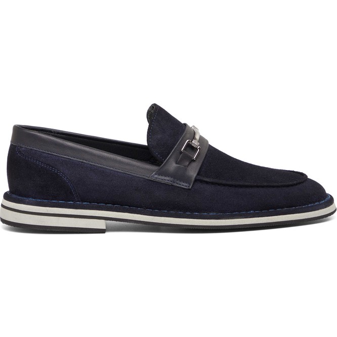 Tergan Lacivert Hakiki Süet Deri Erkek Loafer - E26I1AY57682-D44