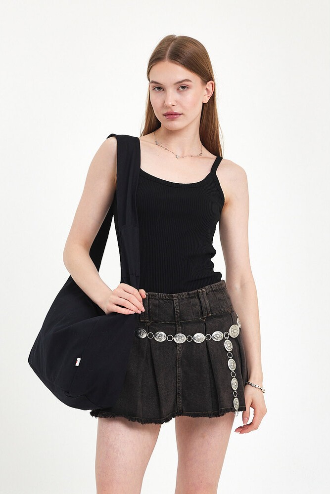 Mute Bag Classic Kanvas Kahve Rengi Tote The School Bag Çapraz ve Omuz Çantası BOY 27 X EN 35