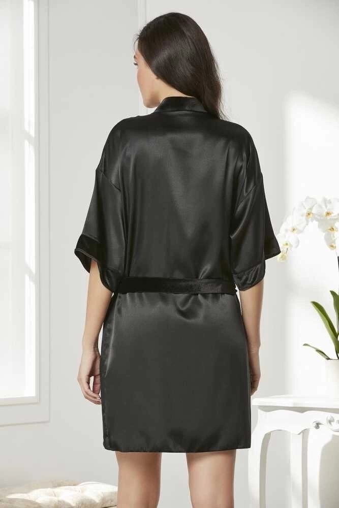 bebekokusu Pierre Cardin 4045 Kadife Saten Dantelli Gecelik ve Sabahlık Takımı görsel 2