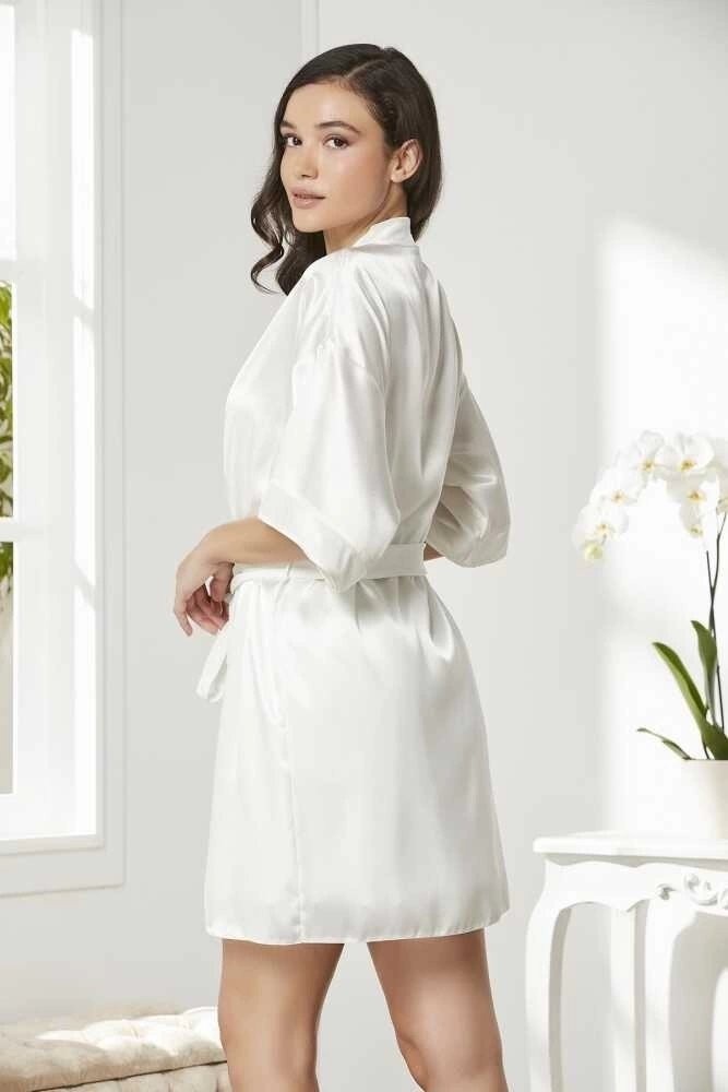 bebekokusu Pierre Cardin 4045 Kadife Saten Dantelli Gecelik ve Sabahlık Takımı görsel 3