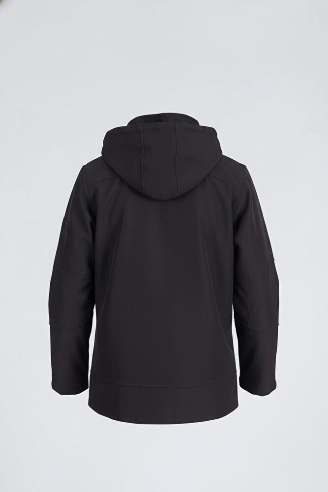 Vatan Tekstil Erkek Slim Fit Softshell Kapüşonlu Erkek Mont Su Itici Rüzgar Geçirmez görsel 8