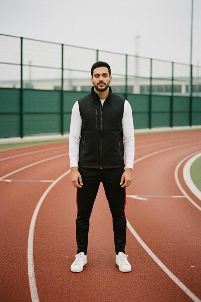 Vatan Tekstil Dik Yaka Slim Fit 3 Cepli Softshell Erkek Yelek Su Itici Kumaş görsel 8
