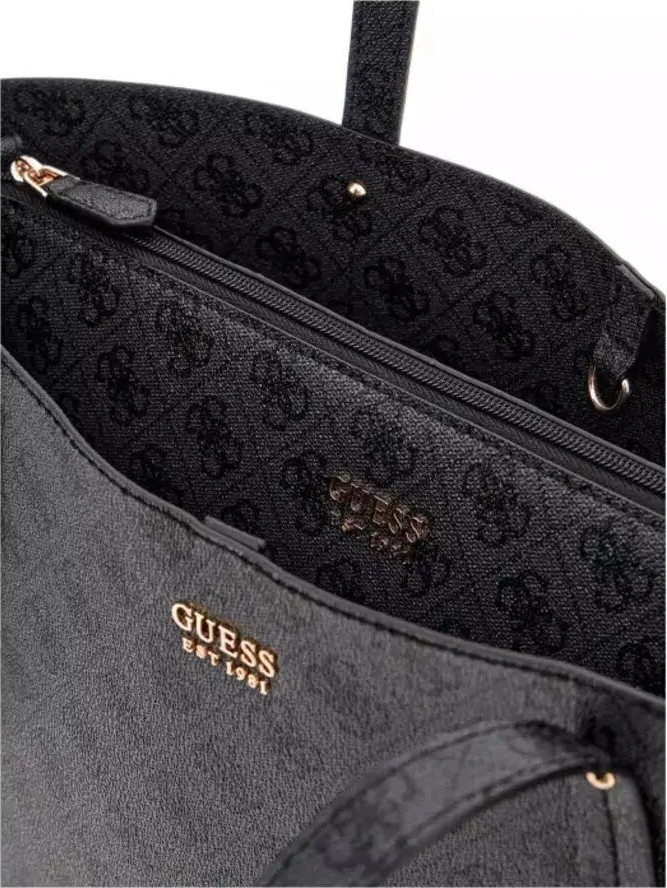 Guess Brenton Antrasit Kadın Omuz Çantası Suni Deri Logolu Şık Tasarım HWLG9648230 görsel 4