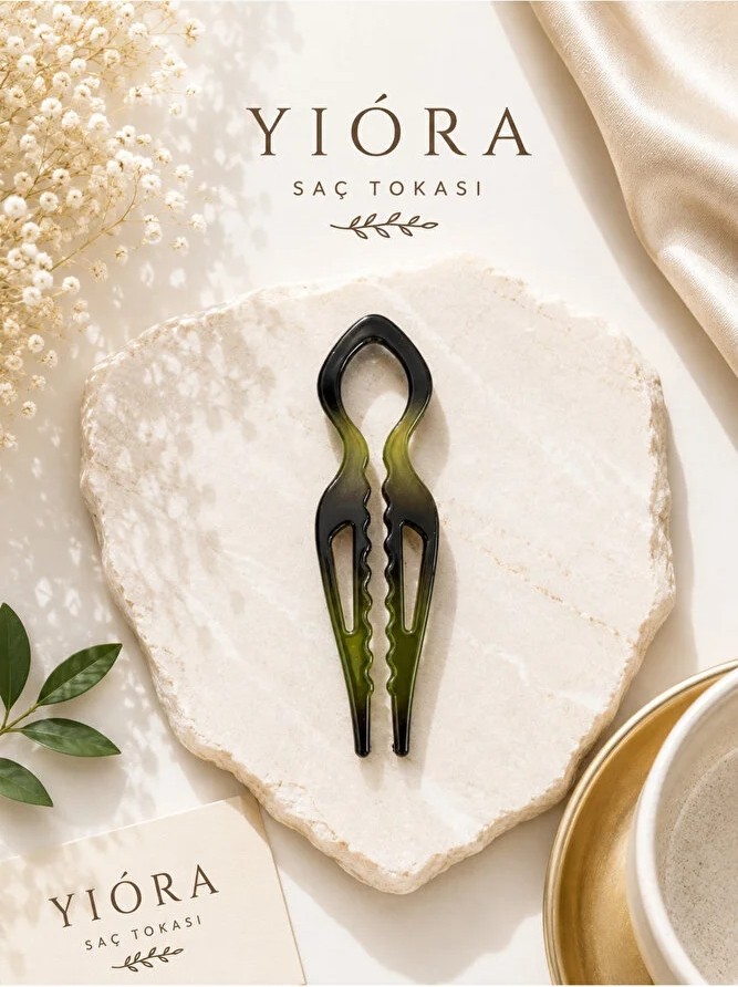 Yiora Kadın Nostaljik Desenli Kaydırmaz Dayanıklı Fransız Model French Pin Topuz Tokası 11CM