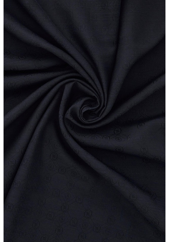 Vakko Pamuk Ipek Monogram Şal 40752-KOYU Lacivert görsel 8