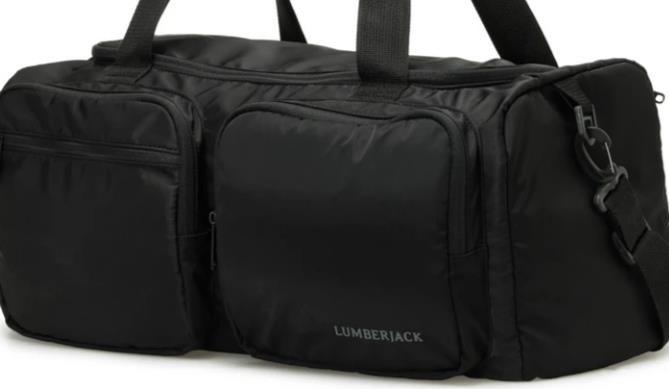 Lumberjack Two Pocket Gym 5pr Siyah Unisex Spor Çantası görsel 5