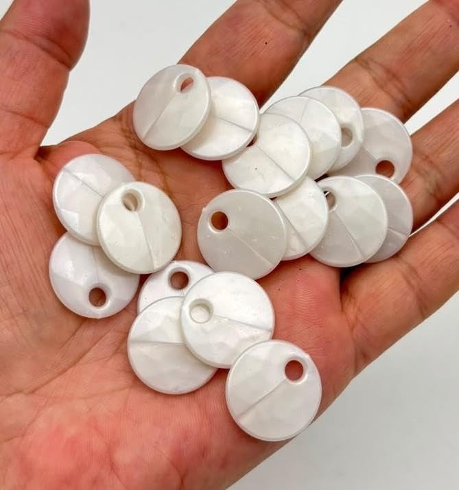 1001 Angel Çanta Aksesuar Krem Renk 2 cm Pul 100 gr (Sedef Görünümlü Plastik)