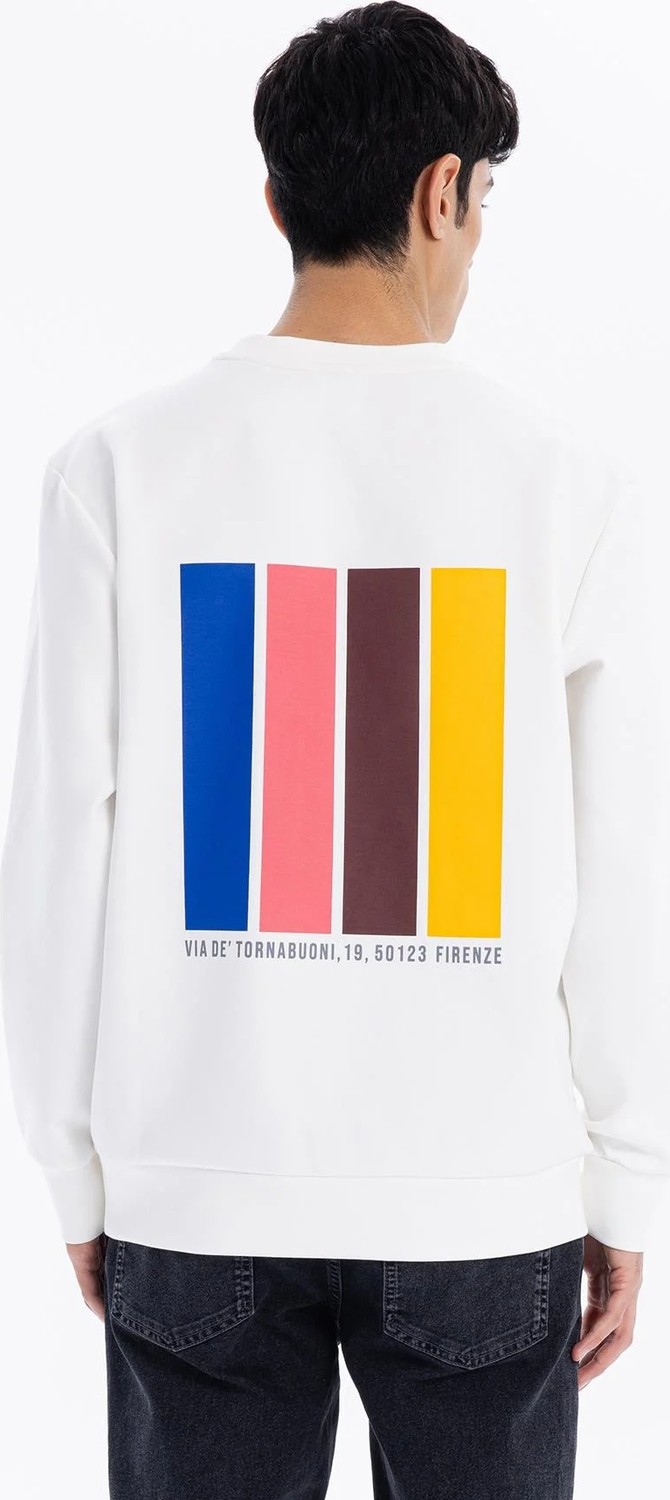 gmg firenze Bisiklet Yaka Slim Fit Baskılı Erkek Sweatshirt görsel 4