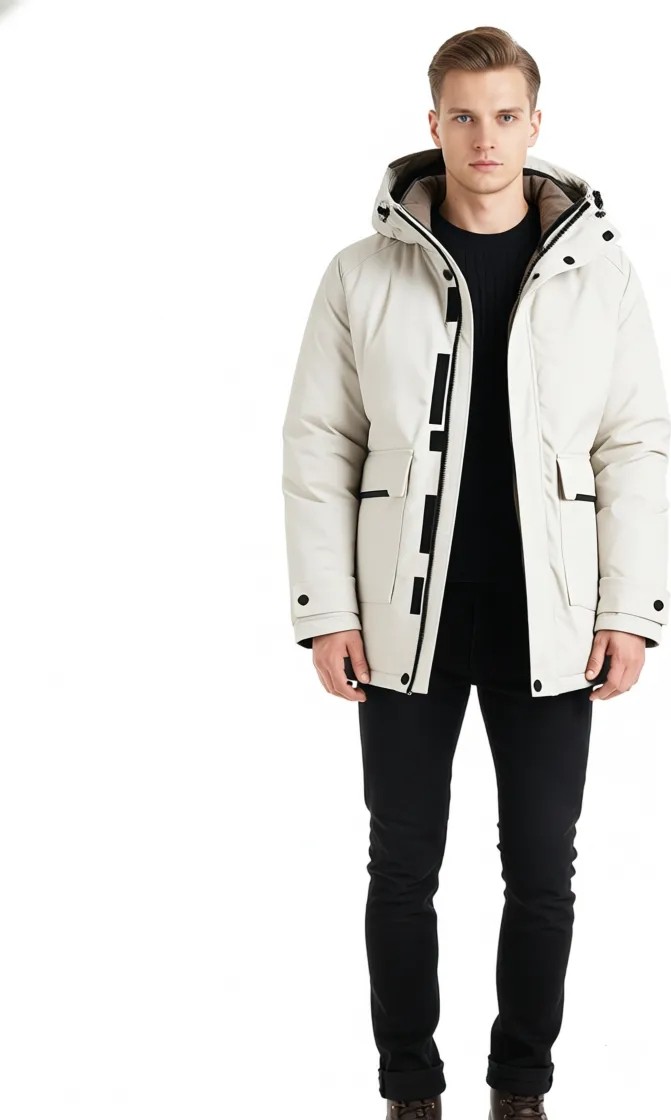 Jack & Jones Kapüşonlu Bej Erkek Kaban 12211896 görsel 2