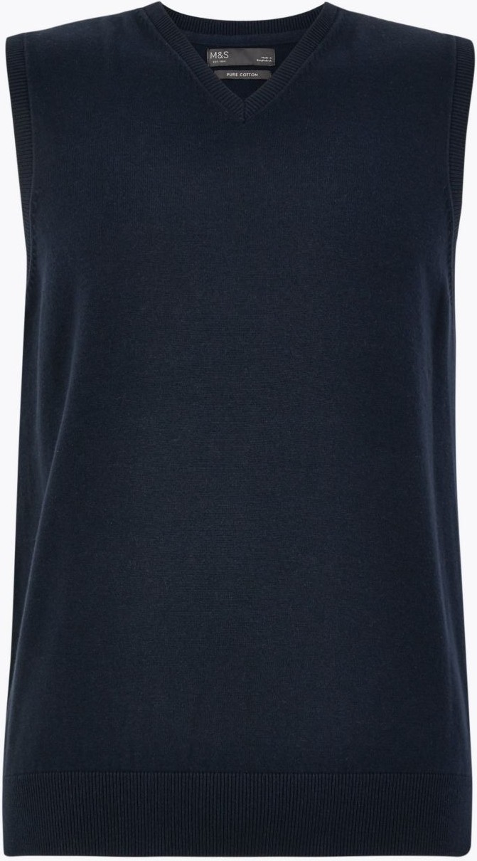 Marks & Spencer Saf Pamuklu V Yaka Süveter görsel 4