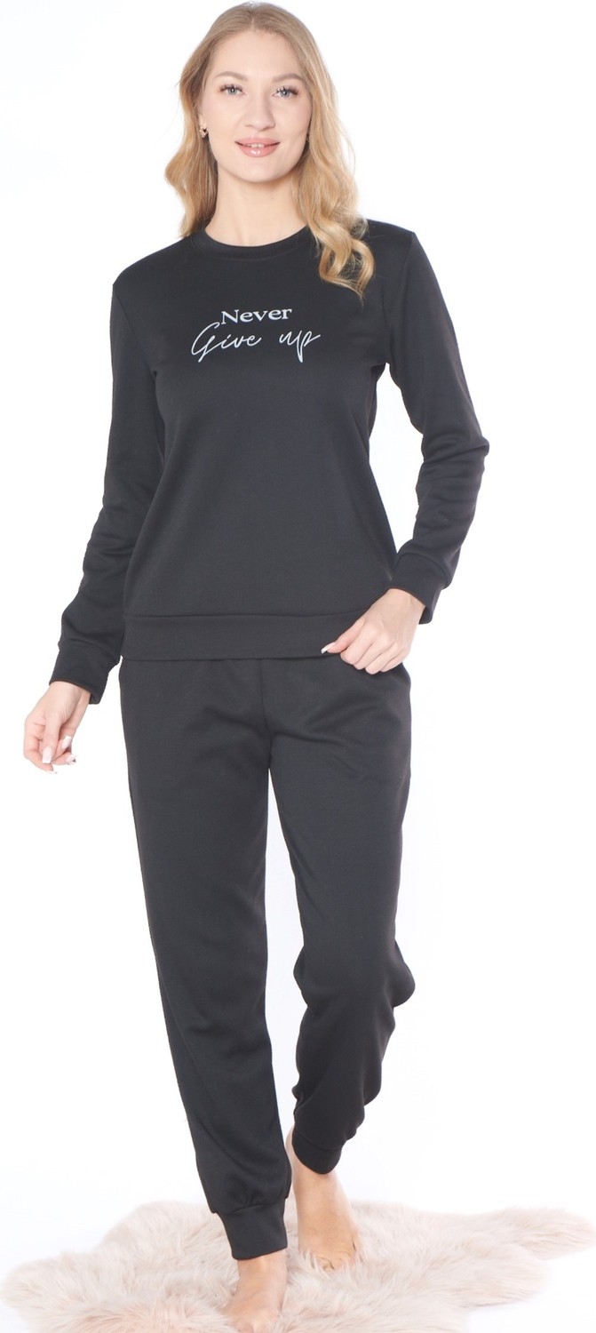 Dowry Kadın Uzun Kollu Pijama Takımı, Rahat Ev Giyim Eşofman Pijama Takım 09-281 görsel 4