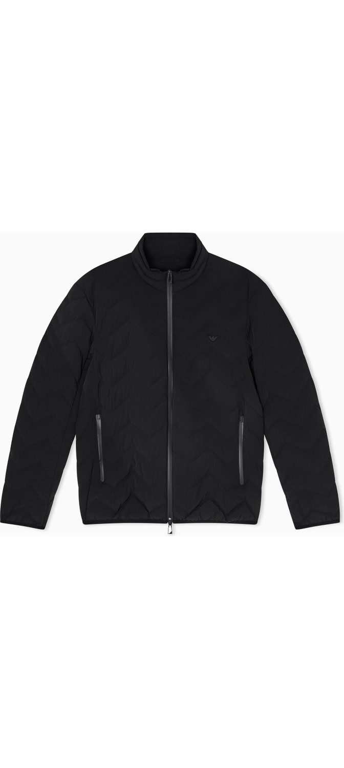 Emporio Armani Erkek Normal Kesim Dik Yaka Kapitoneli Lacivert Ceket EM004947 AF18499-UB118 görsel 5