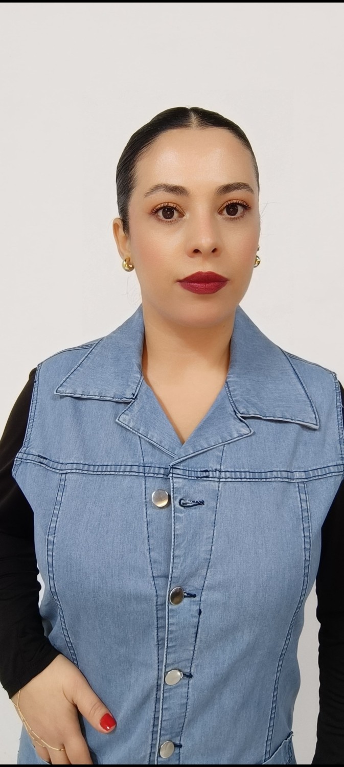 Akşen Giyim Büyük Beden Likralı %100 Pamuk Iki Cepli Metal Düğmeli 75 cm Boyda Denim Jean Yelek görsel 4