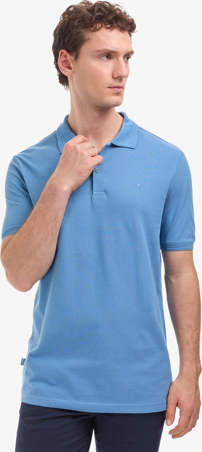 Pierre Cardin Erkek Koyu Mavi Regular Fit %100 Pamuk Kıvrılmaz Düğmeli Polo Yaka Basic Tişört 50325312-VR032