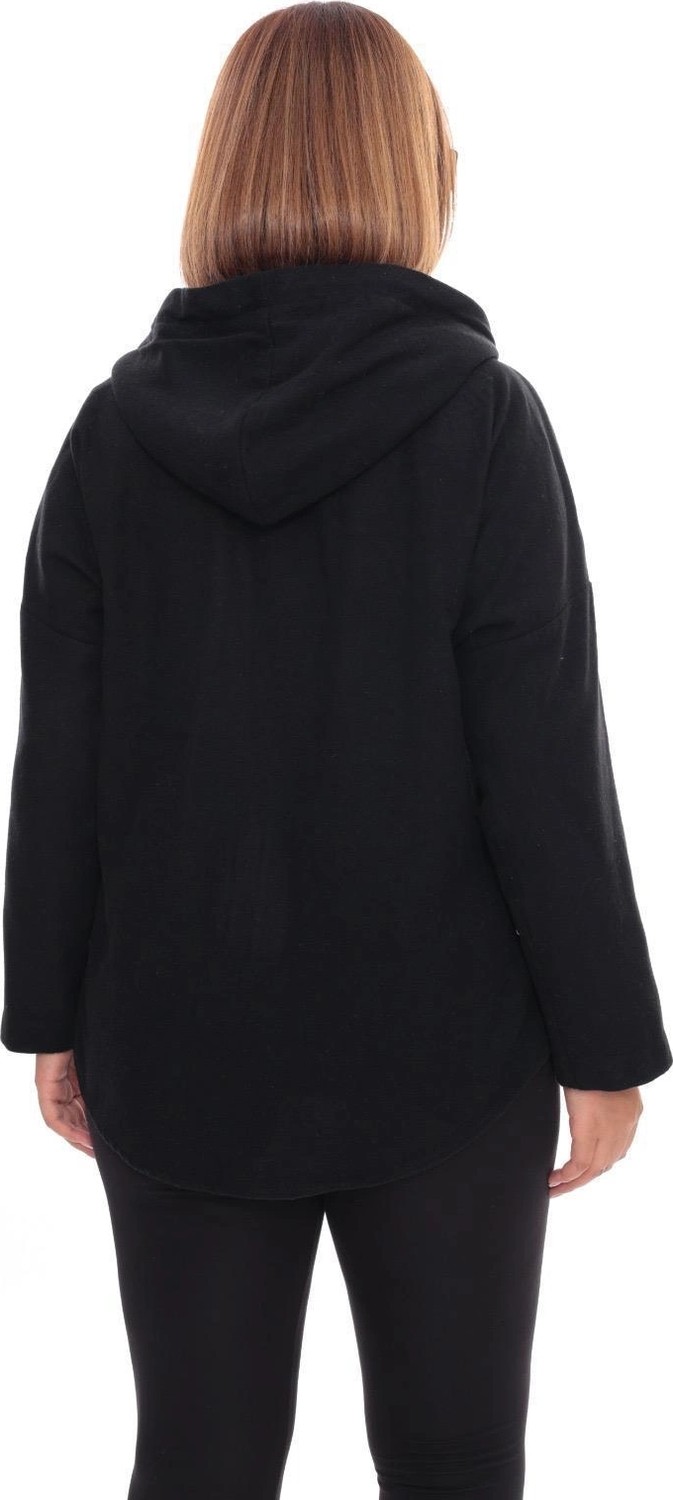 Lady Majestic Büyük Beden Kapüşonlu Fermuarlı Sweatshirt Hırka | 44-58 Beden görsel 3