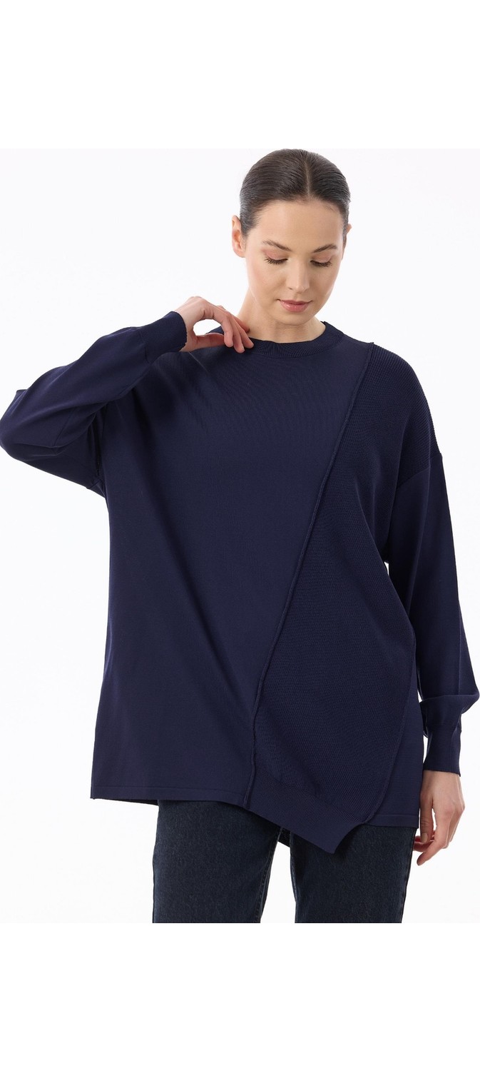Belirtilmemiş 21872 Örgü Detaylı Rayon Kazak görsel 5