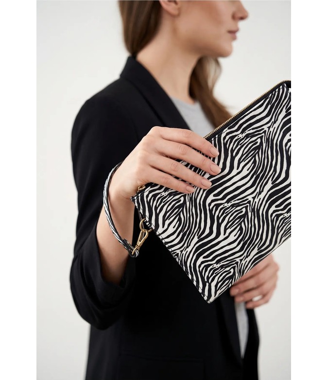 Glondy Sasha Leopar Desenli Suni Deri Clutch Kadın Portföy El Çantası görsel 3