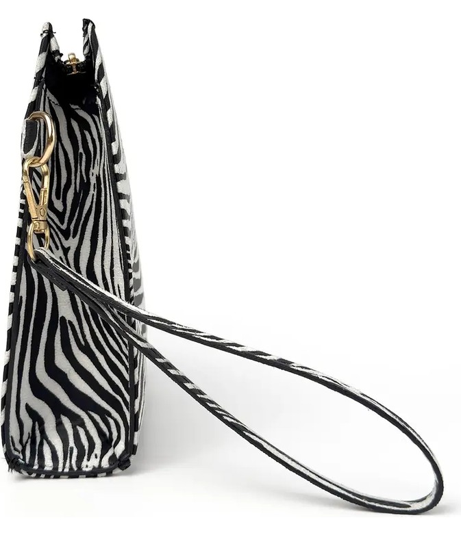 Glondy Sasha Leopar Desenli Suni Deri Clutch Kadın Portföy El Çantası görsel 5