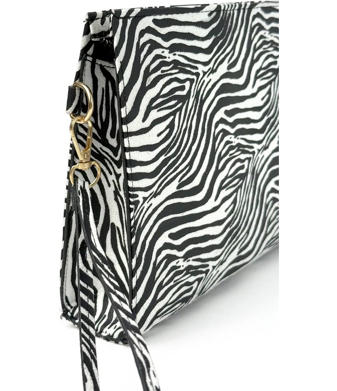 Glondy Sasha Leopar Desenli Suni Deri Clutch Kadın Portföy El Çantası görsel 6