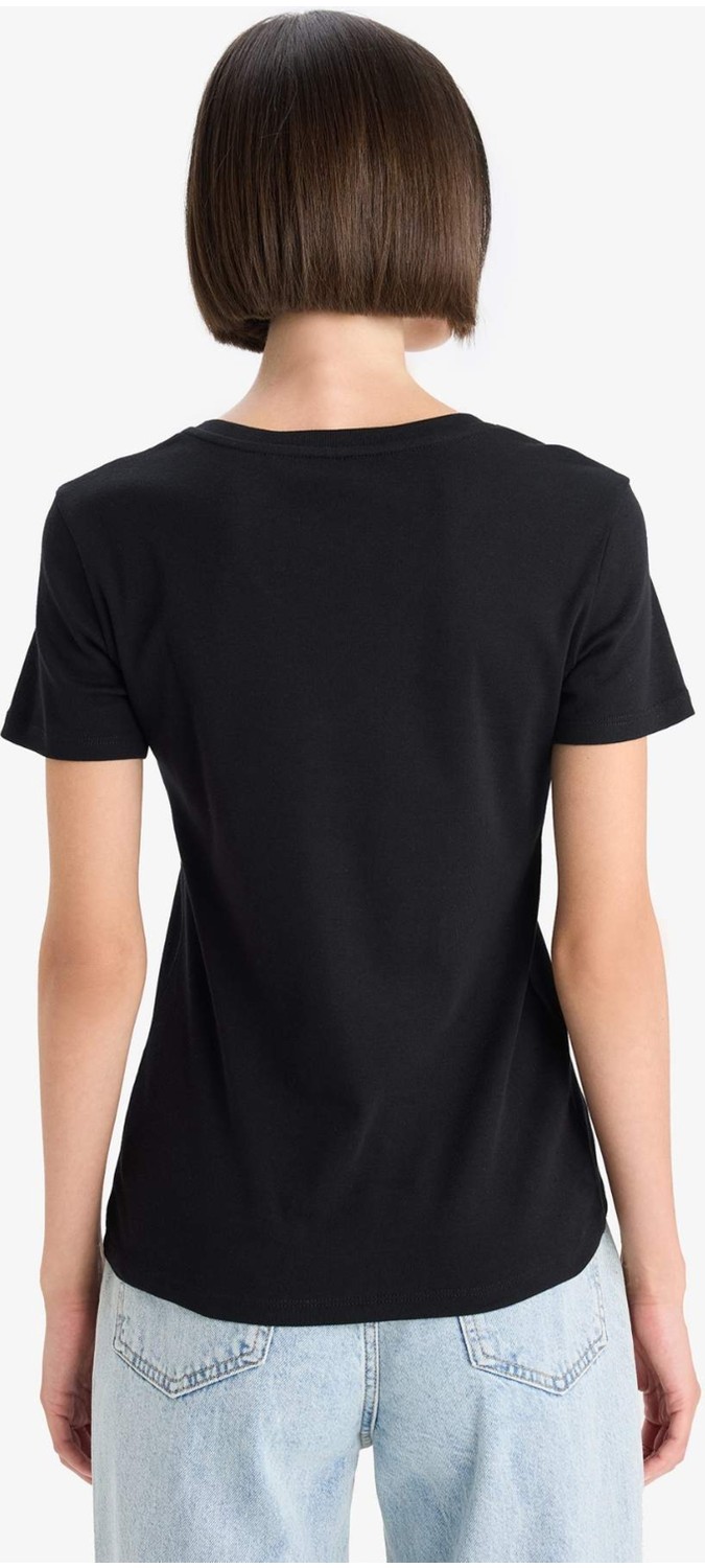 DeFacto %100 Pamuk Slim Fit Basic Ribana Tişört I1080AZ25AU görsel 6
