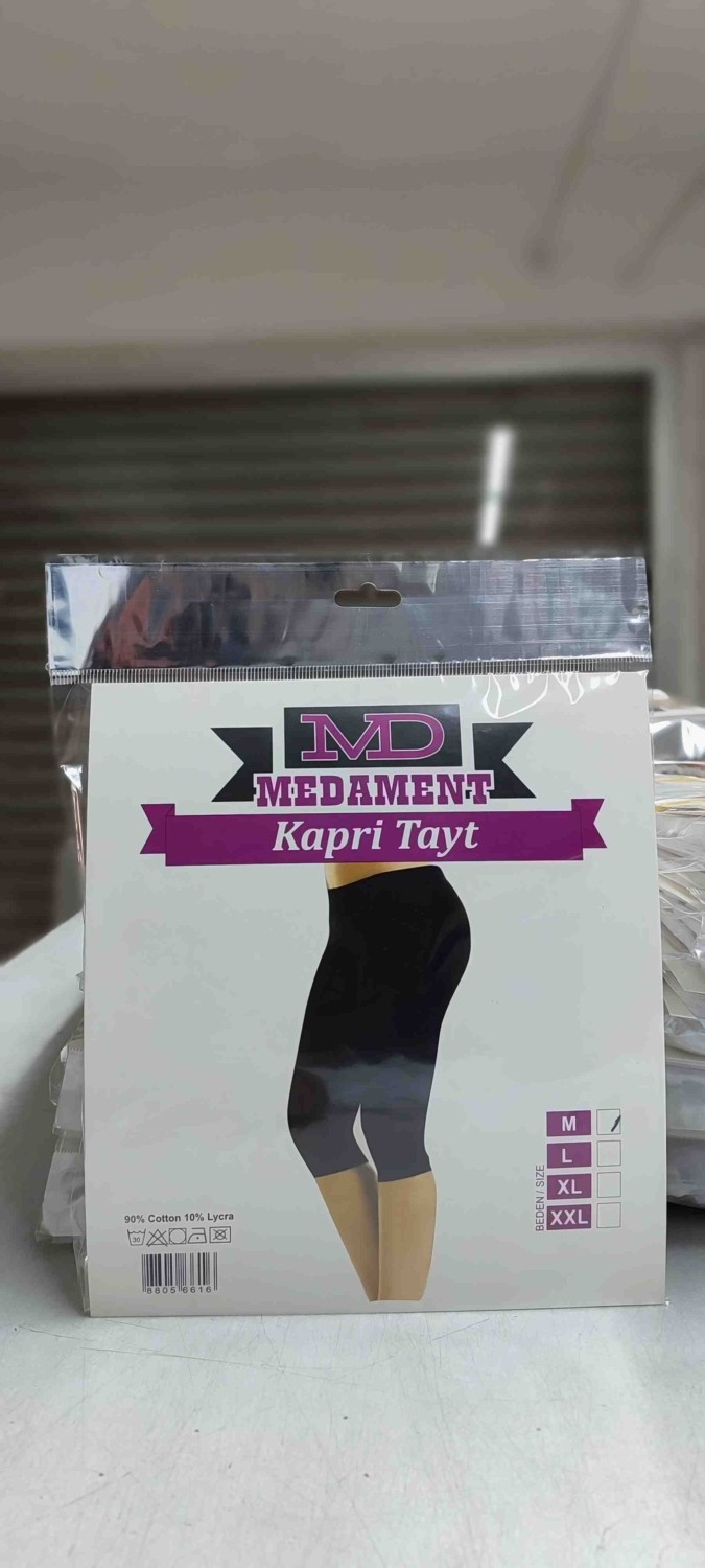 Medament Rahat Kalıp Ağlı Kapri Penye Tayt görsel 2