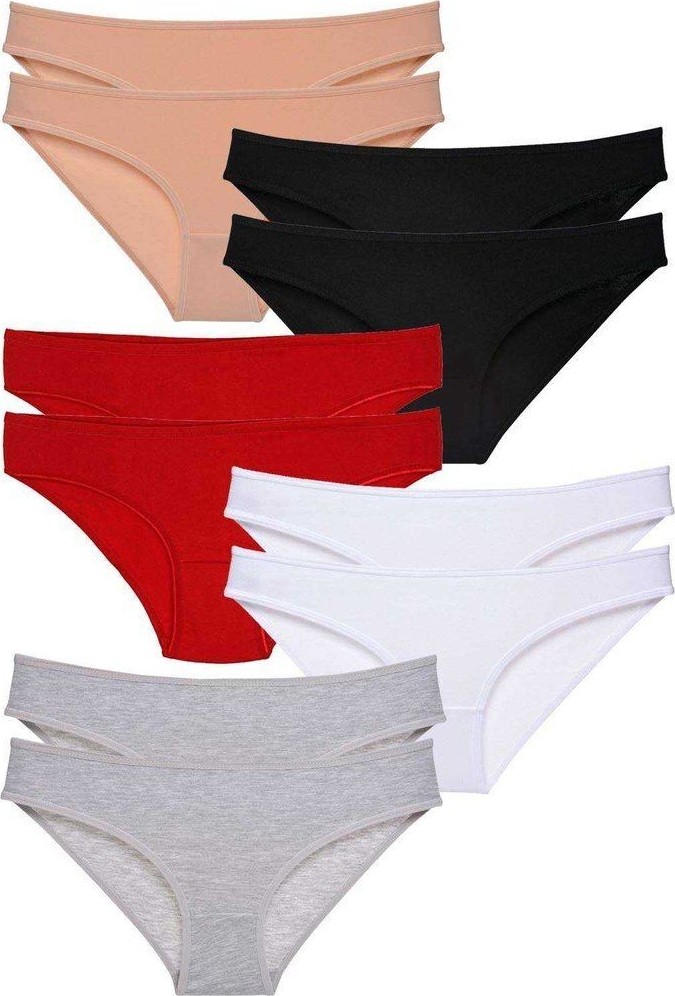 Kuzgun Ticaret 10 Adet Eko Set Likralı Kadın Slip Külot Çok Renkli