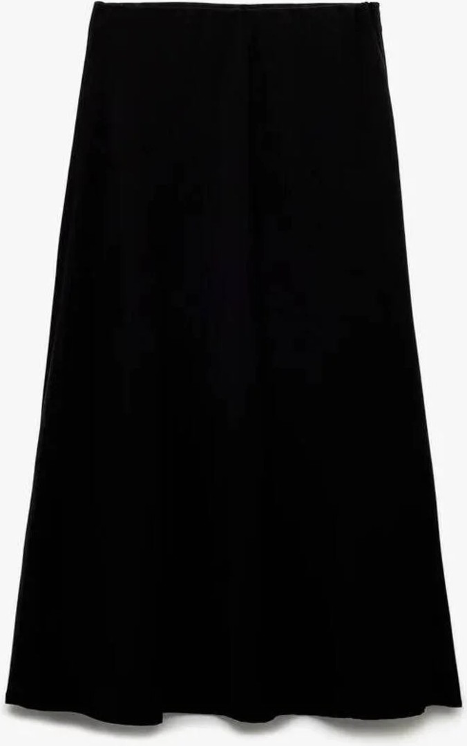 Koton Regular Fit Midi Boy Saten Kloş Etek görsel 8