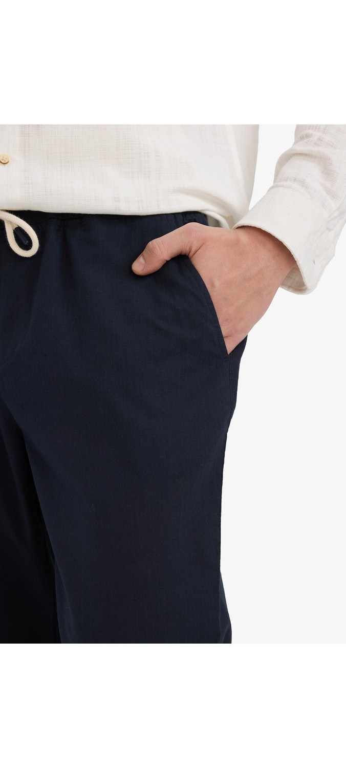 DeFacto %100 Pamuk Jogger Fit Beli Lastikli Dar Paça Cepli Pantolon Z6475AZ25AU görsel 6
