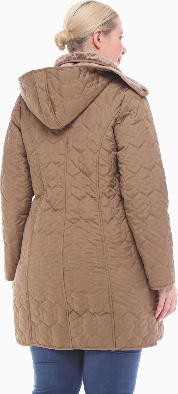TUTveAL Collection Suya Dayanıklı Mont, Büyük Beden Kapitone, Kürklü Mont, Kaban, Kışlık Mont görsel 5