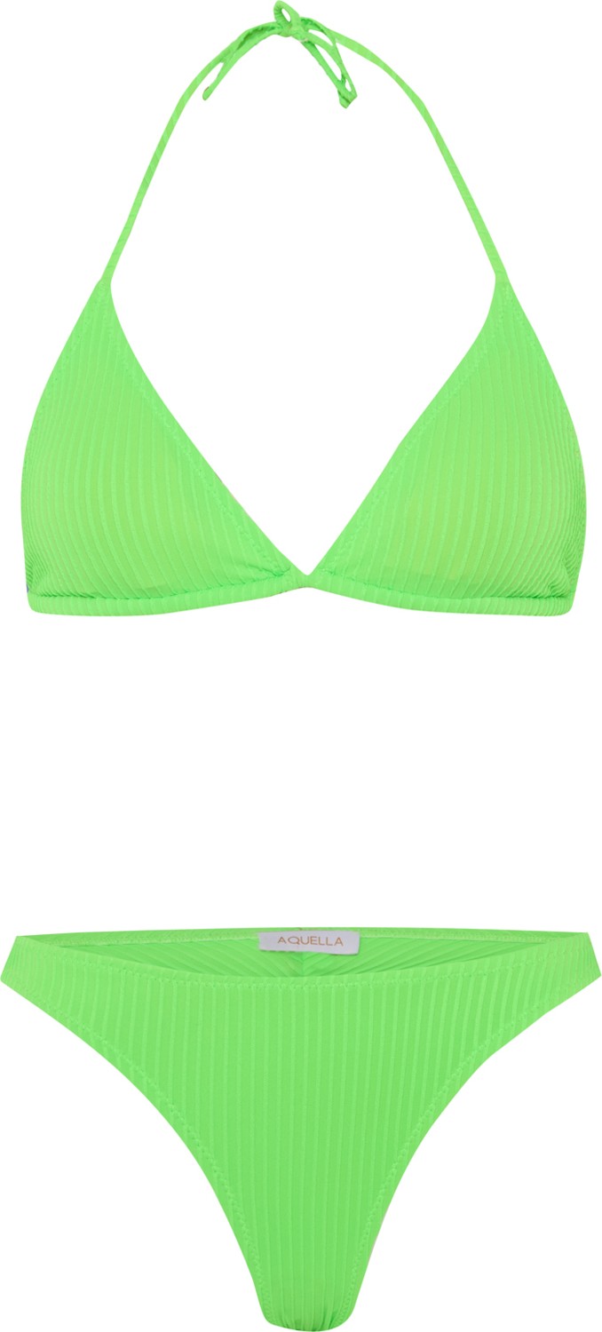 Aquella Dokulu Neon Yeşil Üçgen Bikini Takım