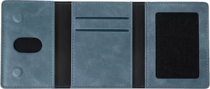 TeknoKapsül Tema Magsafe Deri Kartlık - Açık Mavi