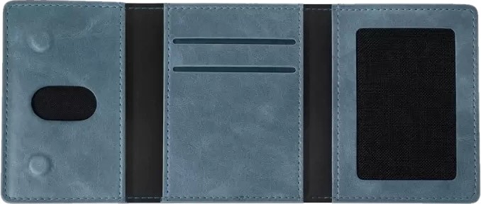 TeknoKapsül Tema Magsafe Deri Kartlık - Açık Mavi görsel 3