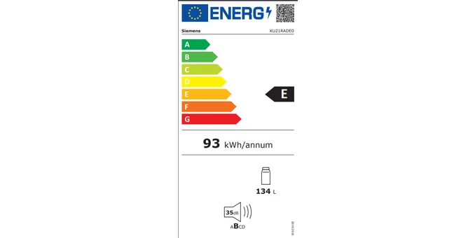 Resim Siemens KU21RADE0 IQ500 E Enerji Sınıfı 134 lt De Frost Buzdolabı 